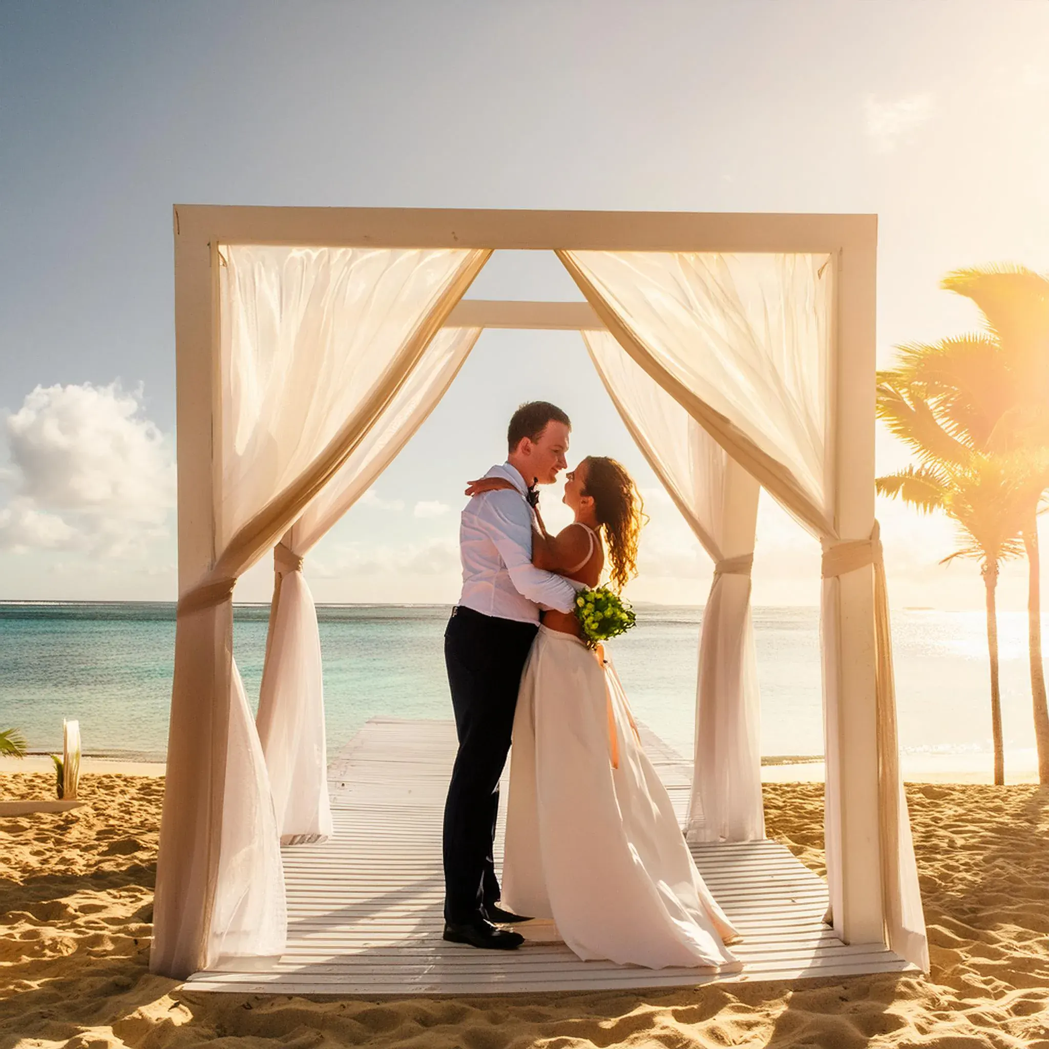 Sesión de pareja para boda destino en Punta Cana
